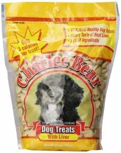 Pouch of Charlee bear treats on white bg