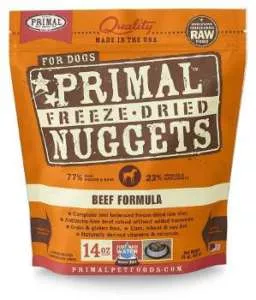 Packet of Primal Freeze-Dried Formula Beef isolated on white