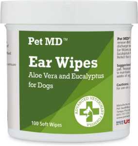 Best Ear Cleaning Wipes - Pet MD Aloe Vera And Eucalyptus Dog Ear cleansing Wipes