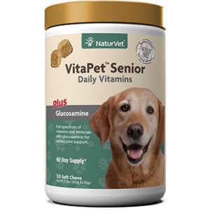 NaturVet VitaPet Senior Daily Vitamins Plus Glucosamine Dog Supplement