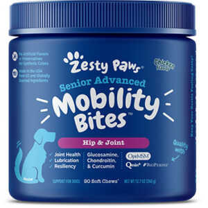 Zesty Paws Advanced Mobility Bites Hip & Joint Supplement for Senior Dogs